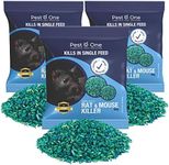 Rat & Mouse Poison Blue Grain - Kills in Single Feed Stongest Maximum Strength Rodent Killer for all weather 150g (3 x 50g)