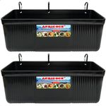 2 Pack Large Feed Trough and Waterer Bucket with Clips, for Large Goats Chickens Ducks Cattle Sheep Dog Pigs Deer Camels Horses Turkeys Ostrich Alpacas Guinea Fowl Goat Supplies, 10 Quart (Black)