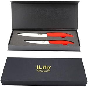 ILIFE Advanced Ceramic Revolution Series 4 & 5 inch Paring Knife Set with Gift Case