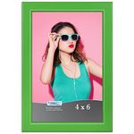 Icona Bay 6x4 Green Picture Frame, Colored Solid Wood Scandinavian Style Frame for Photo, Pizzazz Collection