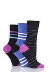 SockShop Ladies Gentle Bamboo Socks with Smooth Toe Seams In Plains and Stripes Pack of 3 Neon Lights 4-8