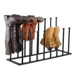 Boot Rack, Free Standing Metal Shoe Racks for Entryway Tall Boots, 8 Pairs Black Shoes Boot Organizer Holder for Knee-High, Rain, Work Boot in Closet, Garage, Porch, Housen Solutions