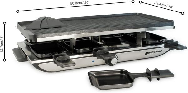 Swissmar Geneva 8-Person Raclette Grill – Non-Stick Party Grill