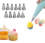 Scholazs 12 Piece Cake Decorating Set Frosting Icing Piping Bag Tips with Steel Nozzles Reusable & Washable, Cake Decorating, Cake Piping Bag, Cake Making Accessories, Cake Nozzle