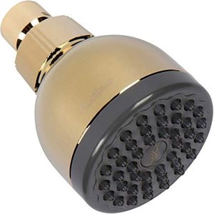 Aqua Elegante High Pressure Shower Head - Best 3 Inch Wall Mount Bathroom Showerhead For Boosting Low Flow With Anti-Clog Nozzles & Adjustable Brass Ball Joint - 1.8 GPM - Polished Brass