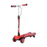 DAKOTT Ferrari 3-12 Years Old Frog Scissors Double Foot Four Wheel Kids Scooter Hand Brake Flushing LED Light Wheels T-Height Height Adjustable Scooter, RED