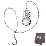 H&D 40mm Crystal Ball Prism Rainbow Maker Collection Hanging Angle Suncatcher Wedding Favors with 26-inch Long Beads Chain