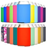 TahoeBay Blank Beer Can Cooler Sleeves (25-Pack) Bulk Sublimation Blanks for Vinyl Plain Collapsible Foam Can Sleeves Coolers for Soda Cans & Bottles Black White Assorted Solid Color (Multicolor)