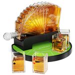 Kollea Blackjack Whiskey Decanter Set, 37.2 Oz Whiskey Decanter with 4 Glasses, Casino Style Decanter for Liquor, Funny Birthday Gifts for Men Dad, Him, Brother, Poker Blackjack Game Night Essentials