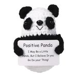 Positive Panda, Funny Positive Emotional Panda Crochet Support Plush Panda Bear Knitted Panda Knitted Wool Toy Inspirational Crochet Animals Encouragement Gift for Friend Family