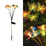 hardoll Solar Decorative Fibre Butterfly Light Warm White Color LED Waterproof Outdoor Home Garden Pathway Lawn Driveway(Pack of 1)