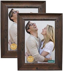 decanit 8x10 Picture Frames Rustic Distressed Brown Wood Pattern High Definition Glass for Table Top Display and Wall Mounting Photo Frame，Pack of 2