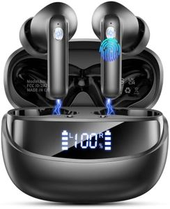 Wireless Bluetooth 5.4 Earbuds, Ear Buds LED Power Display Headphones 6D Stereo, Bluetooth Earbuds in-Ear Noise Cancelling Mic, 40H Playback Mini Case IP7 Waterproof Sports Earphones for Android iOS