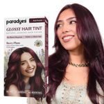 Paradyes No Bleach Berry Plum Glossy Hair Tint, Ammonia-Free Formula for Natural Black Hair, Visible on Natural Black Hair, Includes Anti-Fade Conditioner for Long-Lasting Shine