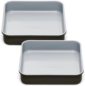 Caraway 9” Square Pan Duo - Non-Stick Ceramic Coating - Free From Forever Chemicals - Cake Pan Perfect for Brownies, Lemon Bars, & More - Black