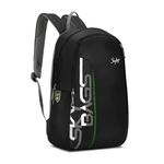 Skybags Brat Pro Black 28 Liters Casual Backpack for Boys & Girls with 2 Compartments, Built-to-Last Straps & Bottle Pockets | Adjustable Shoulder Strap | Lightweight Backpack - Unisex