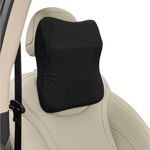 Sleepsia Ultimate Car Neck Rest Pillow | 100% Memory Foam Car Ergonomic Seat Headrest Neck Pillow for Cervical Support - Car Neck Rest Pillows (Large, Black, Pack of 1) Suitable for All Cars