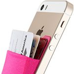Sinjimoru Card Holder, Stick-on Wallet Functioning as iPhone Wallet Case, iPhone case with a Card Holder, Credit Card Wallet, Card Case and Money Clip. for Android. Sinji Pouch Basic 2 Hot Pink