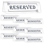 DIQIUREN 10PCS Reserved Table Signs, Acrylic Guest Reservation Table Tents Sign, Waterproof Double-Sided Clear Reserved Seat Signs, Reserve Signs for Wedding Birthday Party Restaurants Meeting Chair