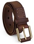 Timberland Boys' Leather Belt, Brown, Large