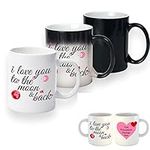 Magic Mug Personalised Colour Changing Mug I Love You to The Moon and Back Valentine's Day