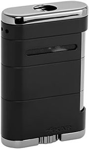 XIKAR Allume Triple Jet Tabletop Lighter, Engineered for Performance, Crisp Side Squeeze Ignition, Tuxedo Black