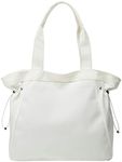 Tote Bag Women 18L Side Cinch Handbag Hobo Bags Satchel Crossbody Shoulder Bag for Gym Travel College 2024, Beige White, One Size