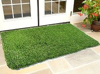 Kuber Industries PVC Artificial Grass Door Mat - 36"x 24", Green (Grass09)