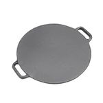 Warmiehomy Cast Iron Griddle Pan Grill Pan,32cm Non-Stick Dosa Pan Pizza Crepe Pan,Baking BBQ Skillet with Handles for Oven Gas Induction Electric Hob,Round