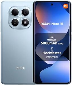 XIAOMI Redmi Note 15 Smartphone (8+128 GB) – Handy mit Android, 6000-mAh-Akku, wassergeschützt, 108-MP-Kamera, 6,77" FHD+ Display, Gletscherblau, 2 Jahre Garantie