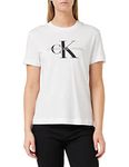 Calvin Klein Jeans Women's CORE MONOLOGO Regular TEE J20J219142 S/S T-Shirts, White (Bright White), M