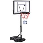 Soozier Portable Basketball Hoop System Stand Goal Pool Side with Height Adjustable 3FT-4FT, 32'' Backboard