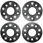 Winchmax 20mm Anodised Aluminium Hub Centric Wheel Spacers. PCD 5 x 108, Thread 12 x 1.5mm, Centre Bore: 63.4mm. 4 x 20mm Spacers in Black to Fit Ford Focus MK2, MK3, RS, ST. T4