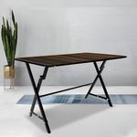 ROSE® Arrow Multipurpose Foldable | Portable Study Table | Computer Desk | Foldable for Office Work | Laptop Desk | 2/4 Seater Dining Table for Home and Office (Mocha Brown, 2 X 4 ft)