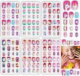 144 Pieces Girls Press on Fake Nails for Kids, Acejoz Girls Unicorn False Nails Artificial Nail Tips Reusable Full Cover Fingernails for Women Children Teenager Little Girls Nail Art Decoration