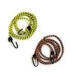 HAZEL Nylon High Strength Elastic Rope with Both Side Hooks for Tying Luggage | Set of 2 (1.5 metre and 3 metre)