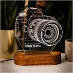 udelf 3D Illusion Lamp, Camera Acrylic Led Lamp as Photographer Gift, 3D Night Light Photography Lover, 3D Illusion Lamp Night Light, Led Lights Table Lamp as Gift