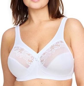 Glamorise Women's Full Figure MagicLift Wirefree Minimizer Support Bra #1003, White, 20D