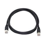 QIANRENON RJ50 10P10C Cat 5E Cable Male to Male Modular Crystal Plug with Shielding Connectors for Scanning Code Guns, Laser Printing Equipment, Industrial Control Equipment etc, Black 1.5m/5ft