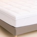 My Armor Microfiber Mattress Topper Twin Size 72x72 Inch | Soft Quilted Bed Topper with Elastic Straps | Breathable & Plush Polyester Filling for Extra Comfort | 6x6 ft, Twin – White