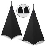 Dofilachy Speaker Stand Cover-DJ Bag with 360 Degree Cover, Speaker Tripod Scrim Cover for Speaker/Lighting with Free Travel Bag (Two Pack-black)