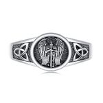 CHENGHONG Viking Mens Rings 925 Sterling Silver Unisex St Michael Archangel Ring Adjustable Rune Amulet Jewellery Gifts for Men Women…