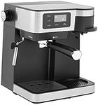 Galanz 2-in-1 Pump Espresso Machine & Single Serve Coffee Maker with Milk Frother, Latte, & Cappuccino Machine, 1.2L Removable Water Tank, LED Display Touch Control, Black with Stainless Steel Trim