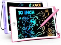 TEKFUN 10in 2 Pack LCD Writing Tablet Coloring Doodle Board Drawing Sketch Pad for Kids with Anti-Lost Stylus, Car Trip Educational Kids Toys Birthday for 3 4 5 6 7 Girls Toddlers