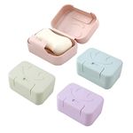 4 PCS Travel Portable Shower Soap Dishes, Easy Cleaning Soap Case Bar Dish Holder with Lid Waterproof and Leakproof Soap Container Box for Bathroom, Camp and kitchen