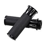 Motorcycle Left & Right Black CNC Cutting Design 1" Hand Grips for 1984-2015 Harley-Davidson