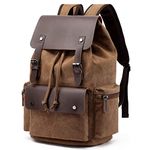 Vintage Canvas Backpack Casual Daypacks Travel Rucksack for Men Women Laptop Backpack College School Bag Outdoor Hiking Camping Coffee