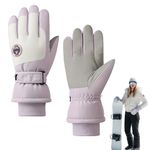 GUSTAVE® Winter Gloves for Women Touchscreen Warm Windproof & Splashproof Gloves with Plush Liner, Anti-Slip Palm Grip, Stylish Outdoor Gloves for Riding, Hiking, Skiing