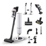 Samsung Bespoke Jet Pet Cordless Stick Vacuum Cleaner, With Auto Empty Built-in Clean Station, Max 210 W Suction Power, VS20A95823W, Misty White