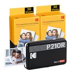 KODAK Mini 2 Retro 4PASS Portable Photo Printer (2.1x3.4 inches) + 68 Sheets Bundle (8 Initial Sheets + 60 Sheets Pack), Black